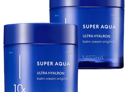 MISSHA Missha Super Aqua Ultra Hyalon Balm Cream Original, 70ml, 2 Count