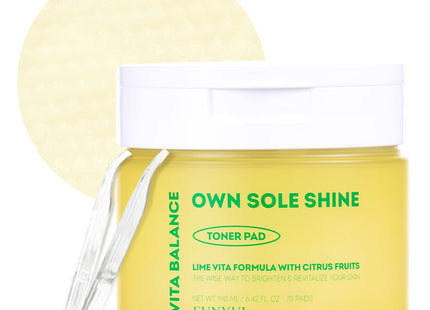 EUNYUL  Vita Balance Own Sol Shine Toner Pad 190ml, 70 counts, 1 item