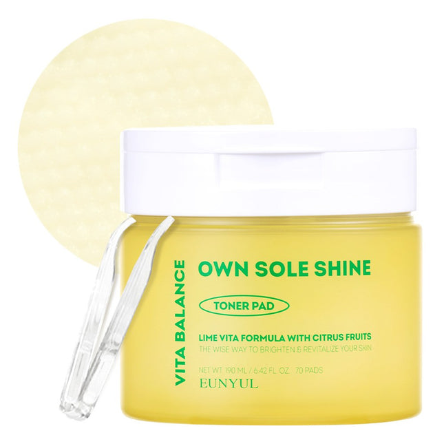 EUNYUL  Vita Balance Own Sol Shine Toner Pad 190ml, 70 counts, 1 item
