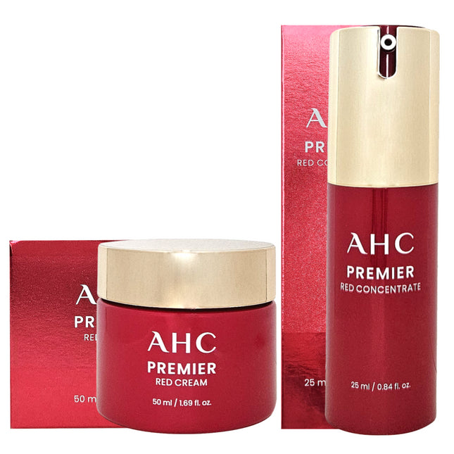 AHC 2025 Latest  Eye Cream Season 13 Premier Ampoule For Face Line Tightening Red Serum 25ml + Red Cream 50ml, 1 item