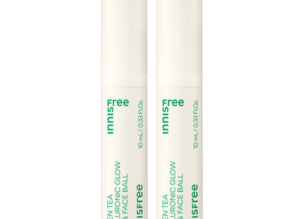 INNISFREE  Green Tea Hyaluronic Acid Glow Eye & Face Ball, 10ml, 2 count