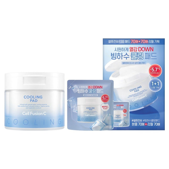 CELL FUSION C  Post Alpha Cooling Pad + Refill Pack 70ea Set, 70 Count, 1 Set