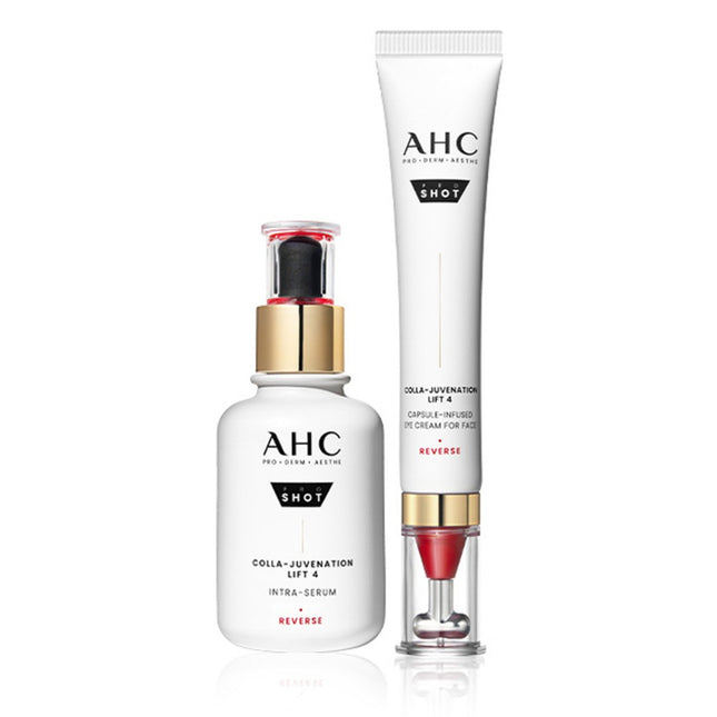 AHC  Pro Shot Collagen Jubilation Lift 4 Capsule Infused Eye Cream for Face 30ml + Intra Serum 40ml Set, 1 Set