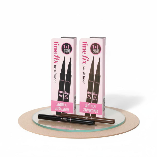 ETUDE LINE FIX BRUSH LINER 1+1 SET BLACKBROWN