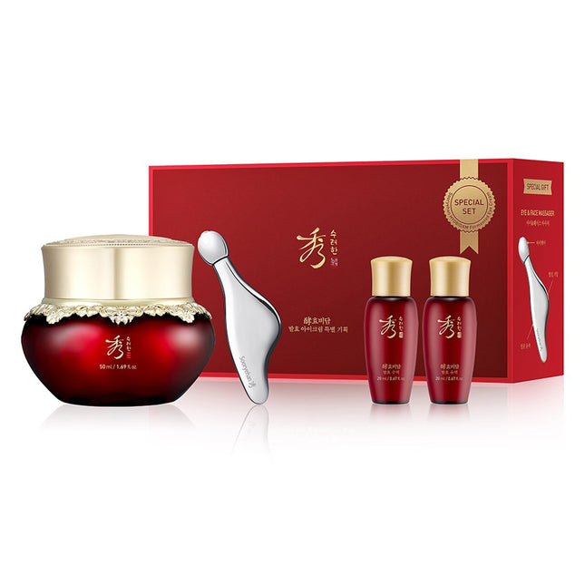 SOORYEHAN  Hyobidam Fermented Eye Cream 50ml + Water 20ml + Lotion 20ml + Massager Set, 1 Each