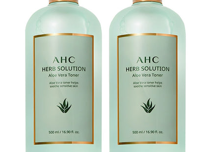 AHC  Herb Solution Aloe Vera Toner, 500ml, 2 Count
