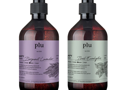 FLU  THERAPY BODY WASH Bergamot Lavender 500g + Basil Eucalyptus 500g, 1 Set