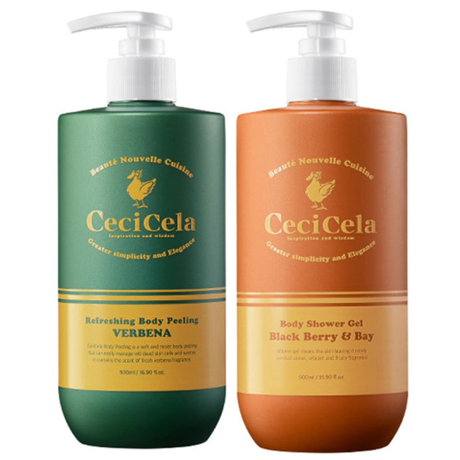 CECI CELLA  Body Peeling 500ml + Blackberry & Berry Body Shower Gel 500ml Set, 1 Set