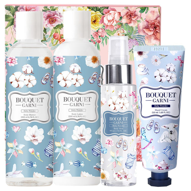 BUKKE GARNI  Baby Powder 4 Types Body Care Set, 1 Set