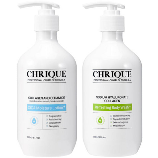 CREEQ  Ceramide Lotion 500ml + Hyaluronic Acid Body Wash 500ml