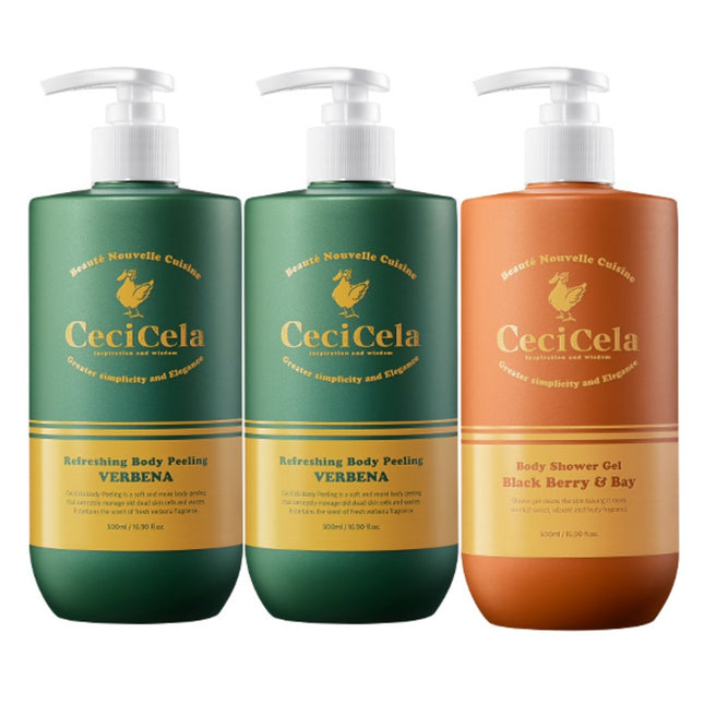 CECI CELLA Ceci Cella Body Peeling 2p + Shower Gel Blackberry & Bay Set, 1 Set