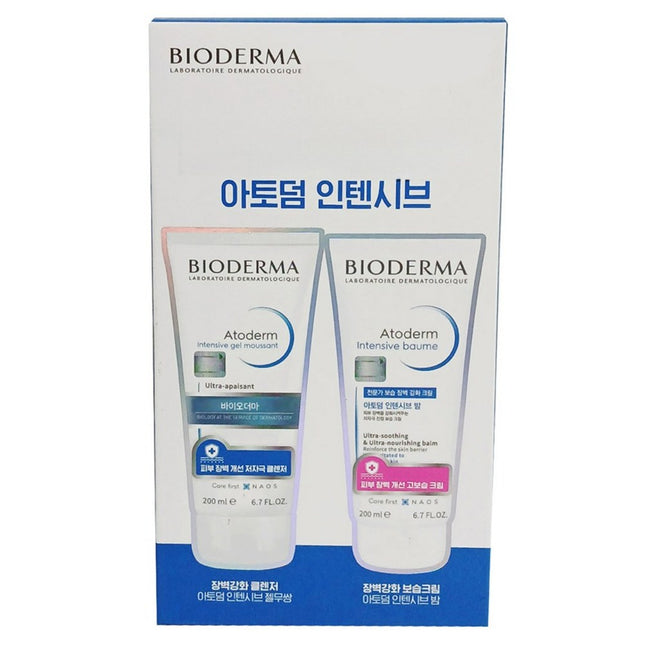 BIODERMA  Atoderm Intensive Baume 200ml + Gel Moussant 200ml Set, 1 Set