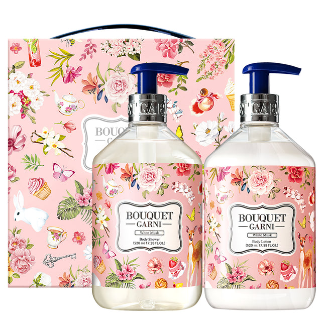 BOUQUET GARNI  White Musk Body Wash + Body Lotion Set, 1 Set
