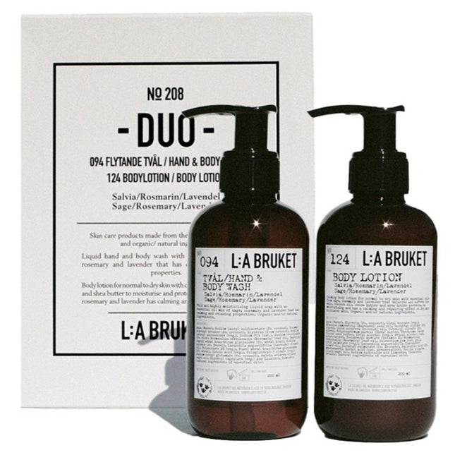 LABOUTIQUE  Hand & Body Wash 190ml + Body Lotion 190ml Set COSMOS, 1 Set