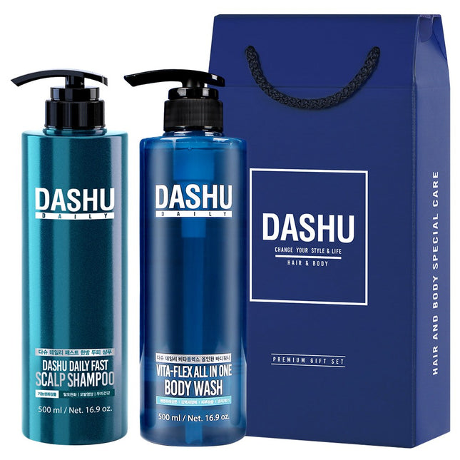 DASHU  Premium Hair & Body Care Gift Set A Fast Shampoo + All-in-One Body Wash, 1 Set