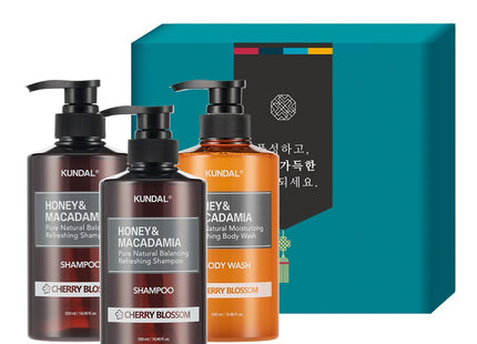 KUNDAL  Hair Body 3-piece Holiday Gift Set D Cherry Blossom Scent, 1 Set