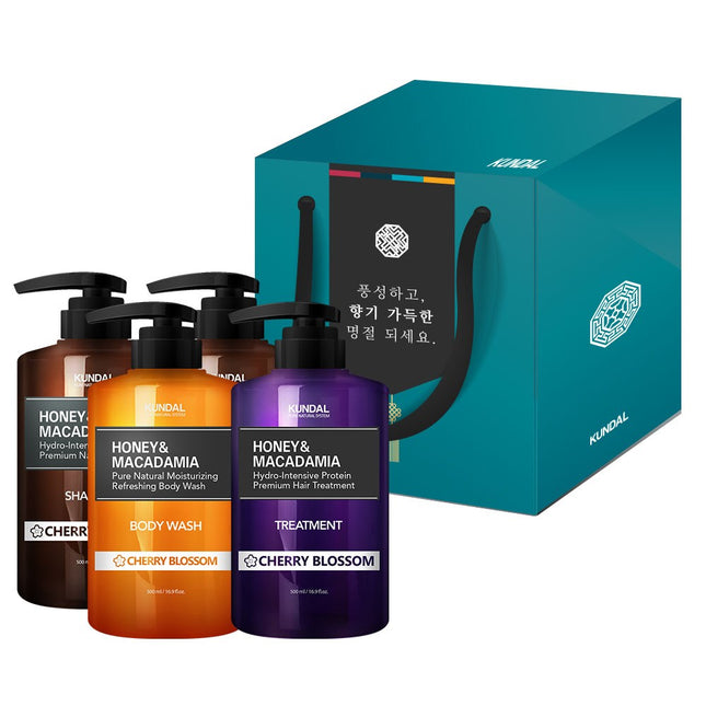 KUNDAL  Honey & Macadamia Cherry Blossom Hair Care Set (4 Items)