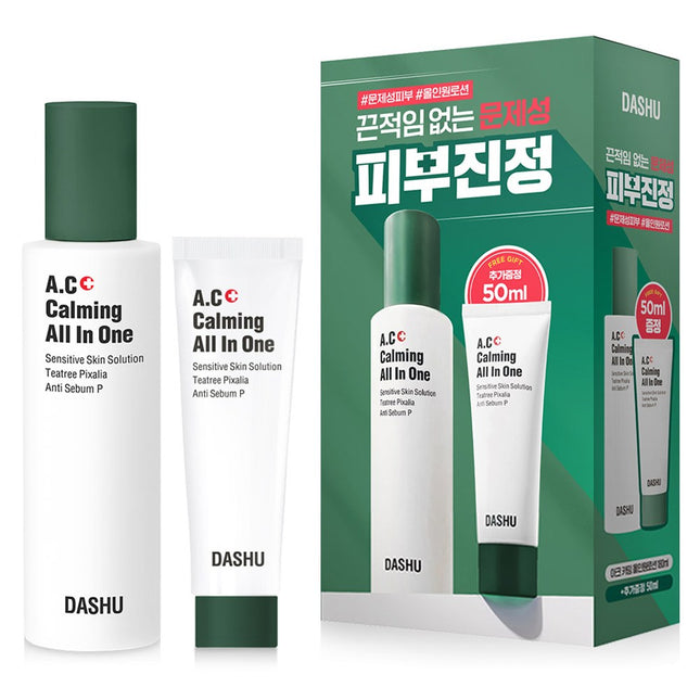 DASHU  ARCTIC TEA TREE CALMING LOW PH HYPOALLERGENIC ALL-IN-ONE LOTION 180ml + 50ml, 1 Set