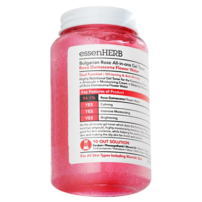 ESSENHURB  Bulgarian Rose All-in-One Gel Toner, 300ml, 1 Pack