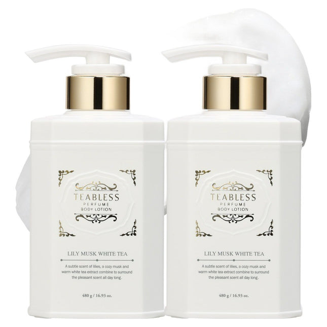 TBLESS PERFUME BODY LOTION LILY MUSK WHITE TEA , 480g, 2 Count