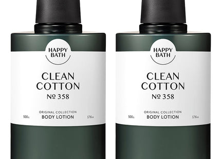 HAPPY BATH  Original Collection Body Lotion Clean Cotton Scent, 500g, 2 Count