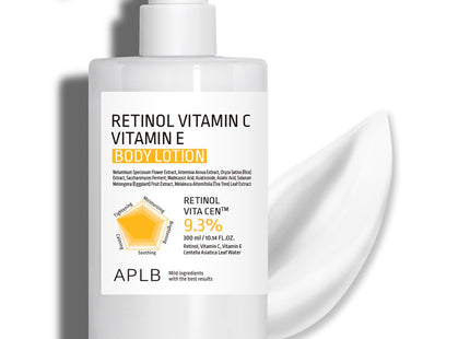 APLB  Retinol Vitamin C Vitamin E Body Lotion, 300ml, 1 count