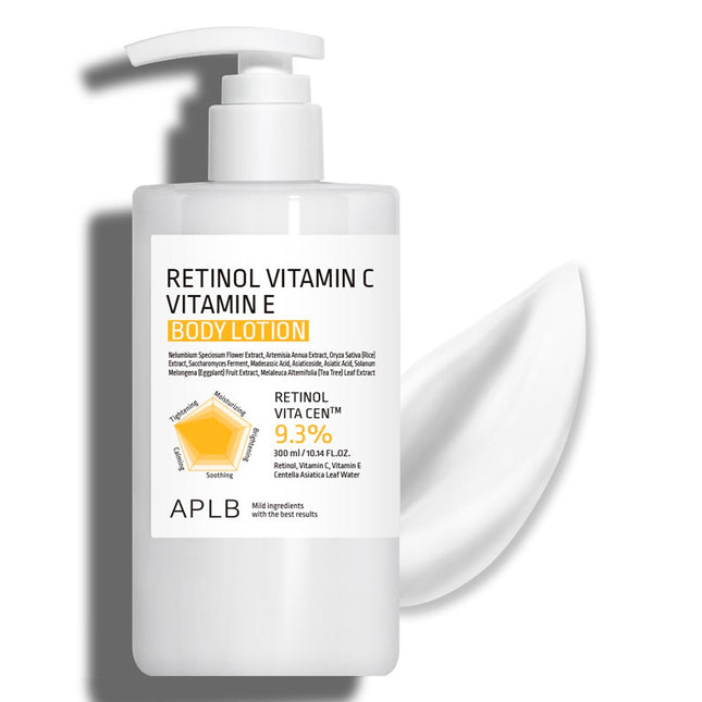 APLB  Retinol Vitamin C Vitamin E Body Lotion, 300ml, 1 count