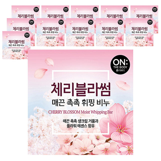 ON THE BODY  Smooth Moist Flower Whipping Soap Cherry Blossom, 90g, 12 count