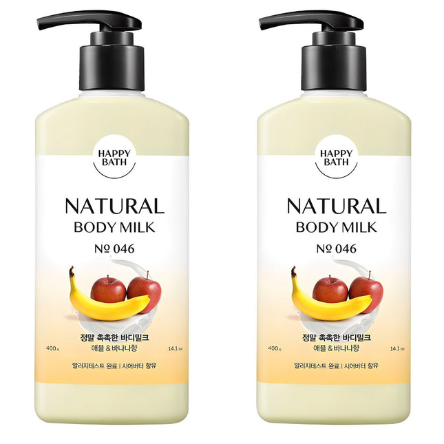 HAPPY BATH  Really Moist Body Milk Apple Banana Scent 400ml 2 Count