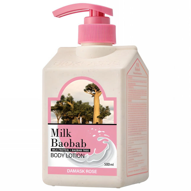 MILK BAOBAB  Body Lotion Damask Rose Scent 500ml 1 Pcs