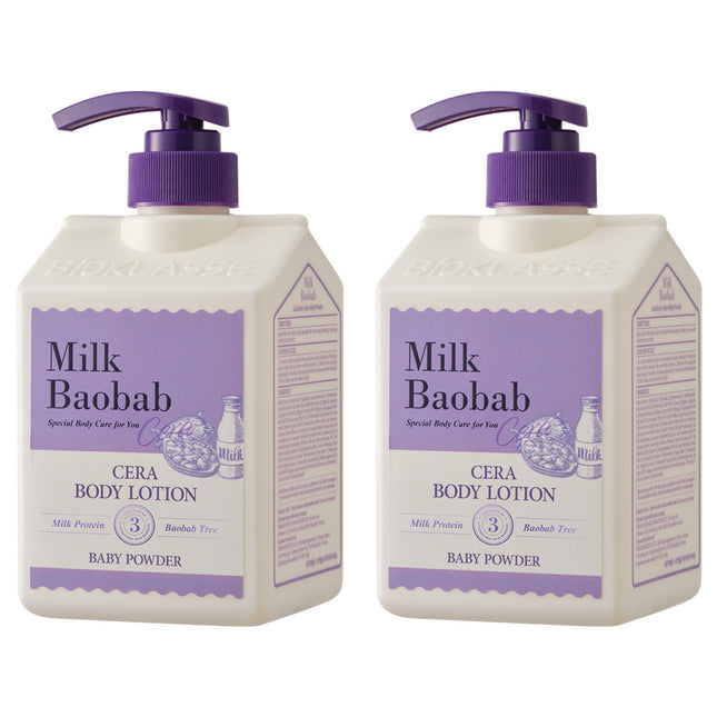 MILKBAOBAB  Cera Body Lotion Baby Powder, 600ml, 2 Count