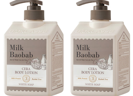 MILK BAOBAB  Cera Body Lotion White Soap 600ml 2 Pack