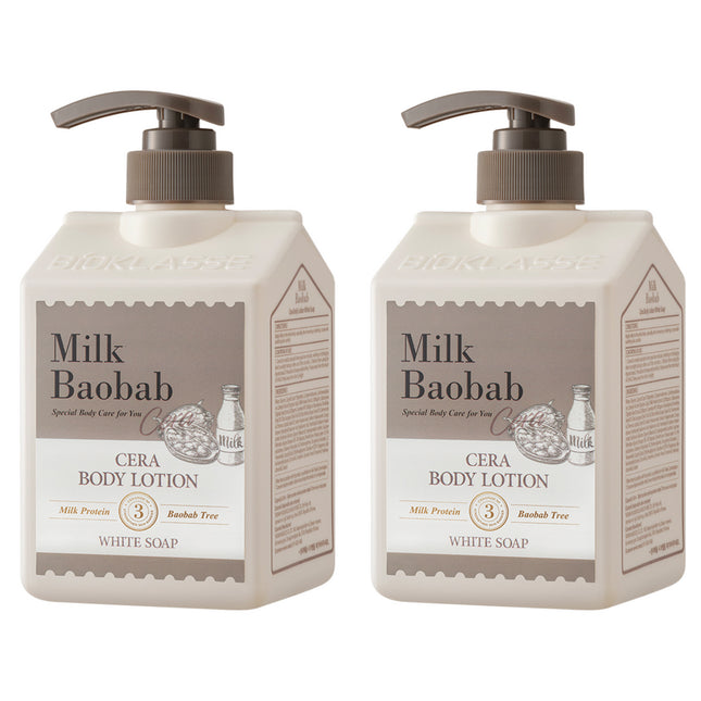 MILK BAOBAB  Cera Body Lotion White Soap 600ml 2 Pack