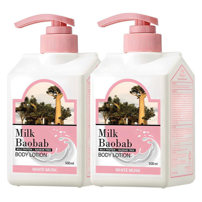 MILK BAOBAB  Body Lotion White Musk 500ml 2 Pack