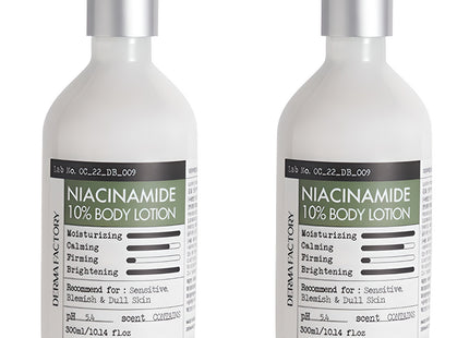 DERMA FACTORY  Niacinamide 10% Body Lotion, 300ml, 2 count