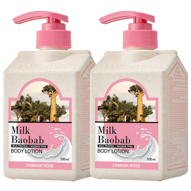 MILKBAOBAB  Body Lotion Damask Rose Scent 500ml 2pcs