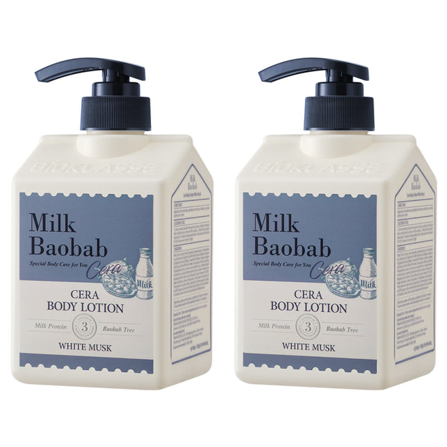MILKBAOBAB  Cera Body Lotion White Musk Scent 600ml 2-Pack