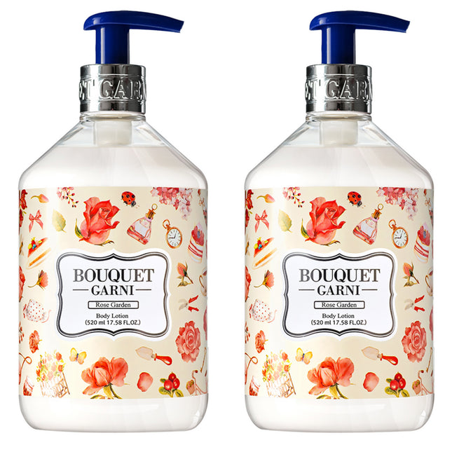 BOUQUET GARNI  Body Lotion Rose Garden Scent 520ml Set of 2