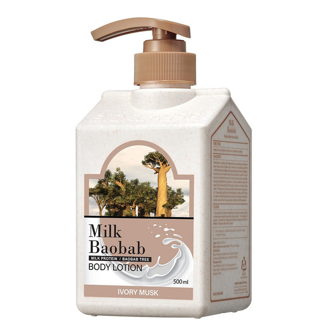MILK BAOBAB  Large Capacity Body Lotion Ivory Musk Scent, 500ml, 1 Count