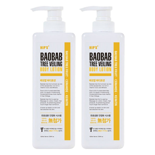 HIPSS Baobab Tree Revitalizing Body Lotion, 520ml, 2 Count