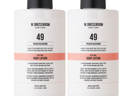 W.DRESSROOM  Perfumed Body Lotion 49 Peach Blossom Scent, 500ml, 2 Count