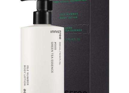 INNISFREE  Isle Number Body Lotion Green Tea Essence, 300ml, 1 Count