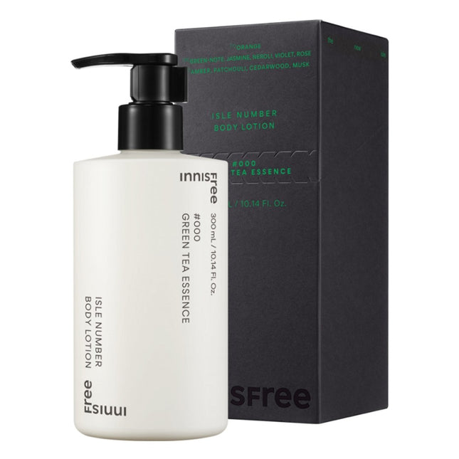 INNISFREE  Isle Number Body Lotion Green Tea Essence, 300ml, 1 Count