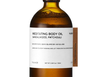 TONE28  Meditation Body Oil Sandalwood Patchouli, Body Oil Meditation Sandalwood & Patchouli, 100ml, 1 Count