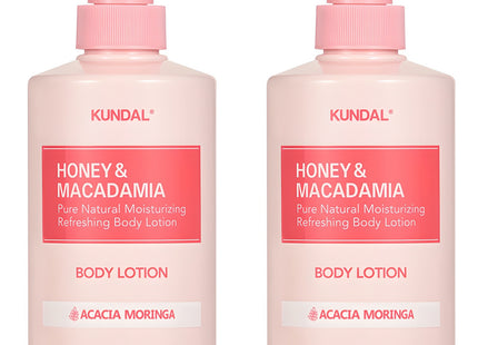 KUNDAL  Honey & Macadamia Pure Body Lotion Acacia Moringa Scent, 500ml, 2 Count