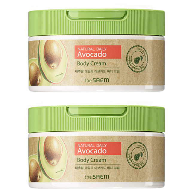 THE SAEM  Natural Daily Avocado Body Cream 300ml 2 Pack