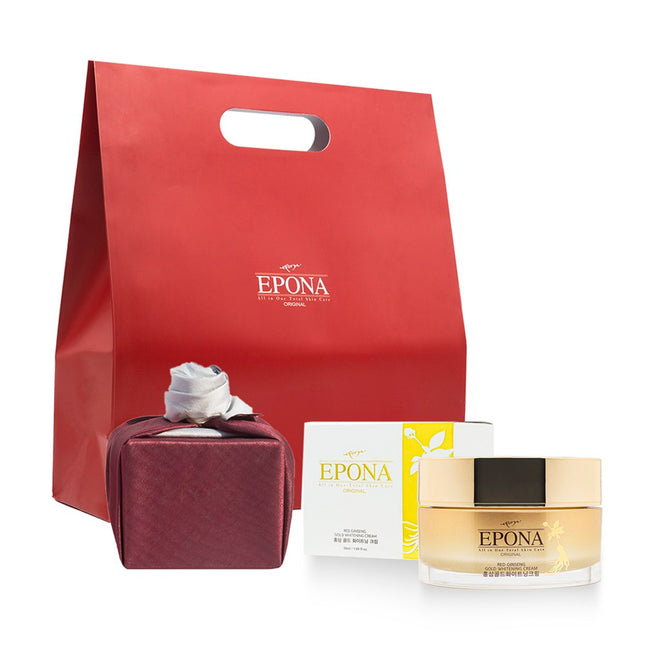 EPONA Red Ginseng Gold Whitening Cream Double Silk Brocade Gift Set