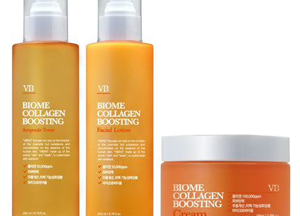 VIVIS  Biome Collagen Boosting Elastic Skin 200ml + Lotion 200ml + Cream 100ml Set, 1 Set