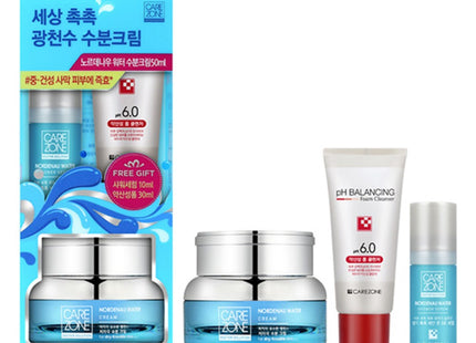 CAREZONE  Nordenaau Water Cream 50ml + Shower Serum 10ml + Foam Cleanser 31ml, 1 Set