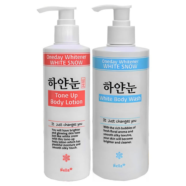 NONE White Snow Fermented Tone-Up Body Lotion 250ml + White Body Wash 400ml Set